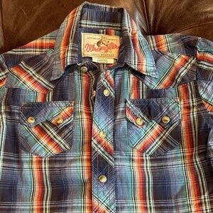 XS little kids vintage western pearl snap Wrangler shirt